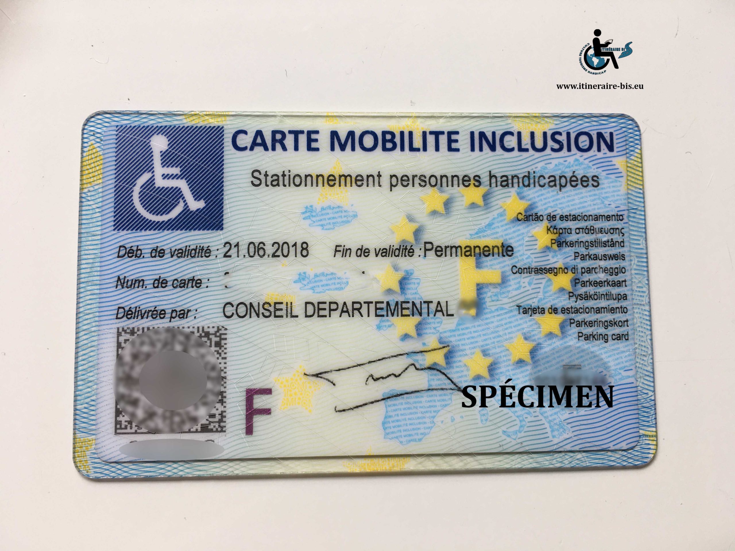 Carte de stationnement pour personne handicapée dans l'Union Européenne